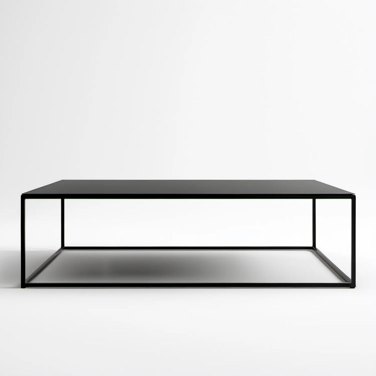 Prostokątny stolik kawowy czarny 120 x 60 x 40 cm z MDF i stali