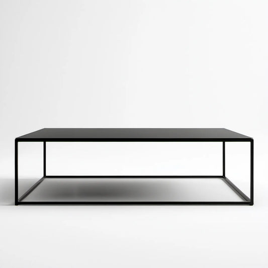 Prostokątny stolik kawowy czarny 120 x 60 x 40 cm z MDF i stali