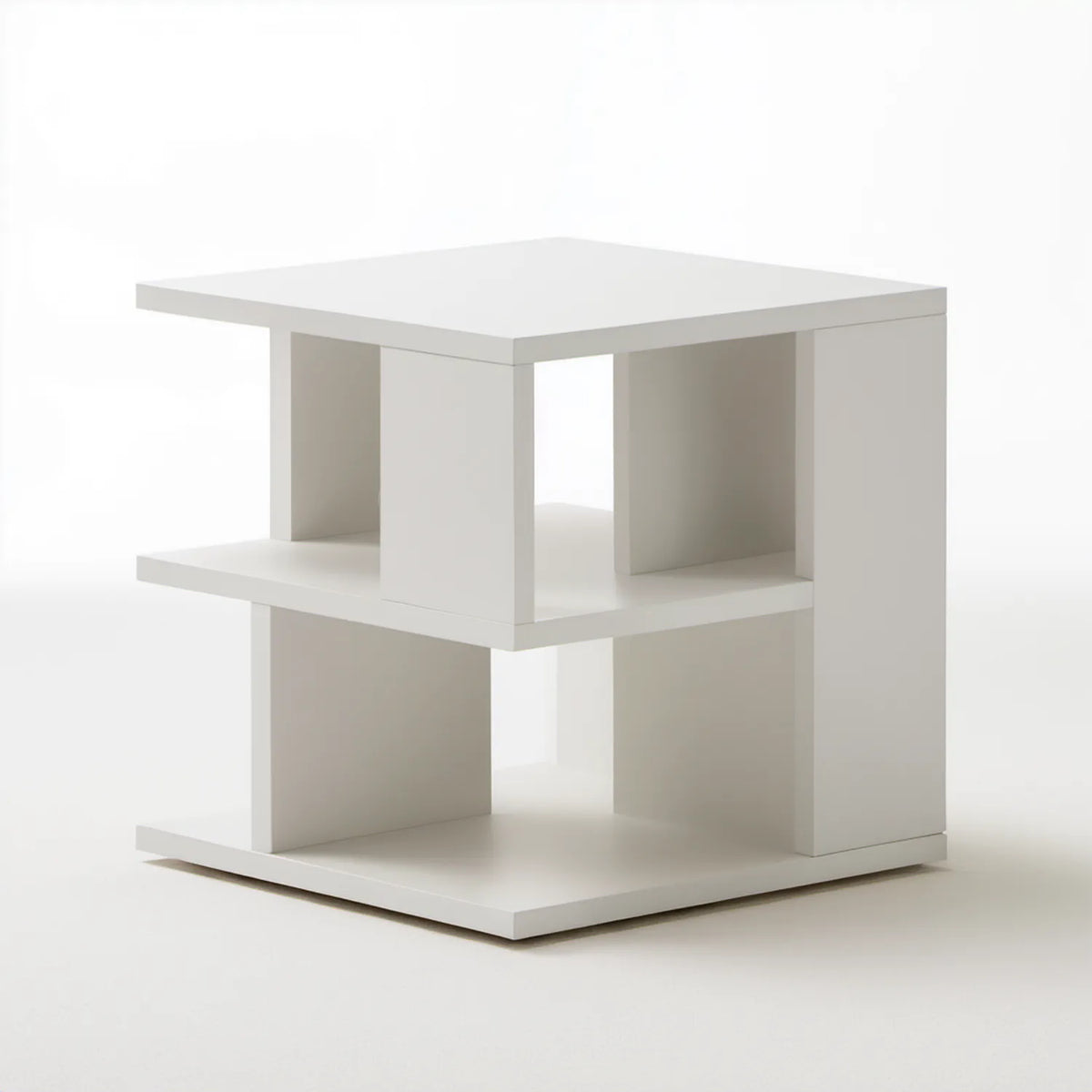 Biały kwadratowy stolik kawowy z płyty MDF 45 x 45 x 55 cm